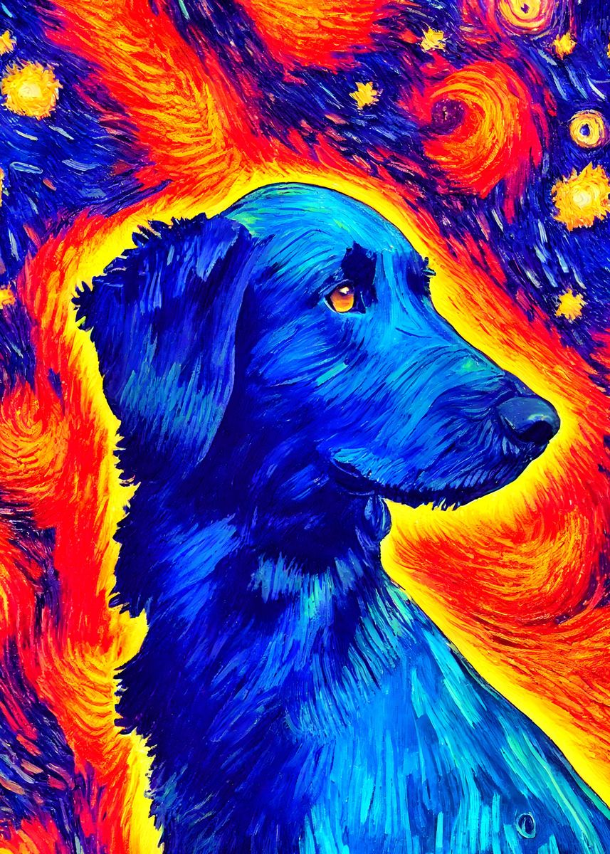 Flat Coated Retriever Dog Poster