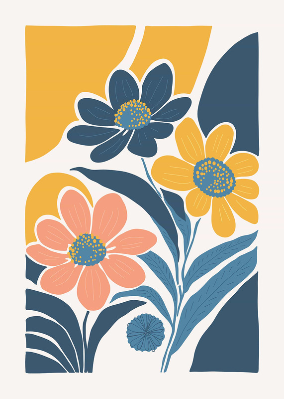 Floral Abstract Art Print Poster