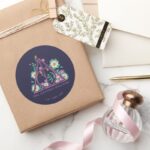 Floral Deathly Hallows Graphic Classic Round Sticker