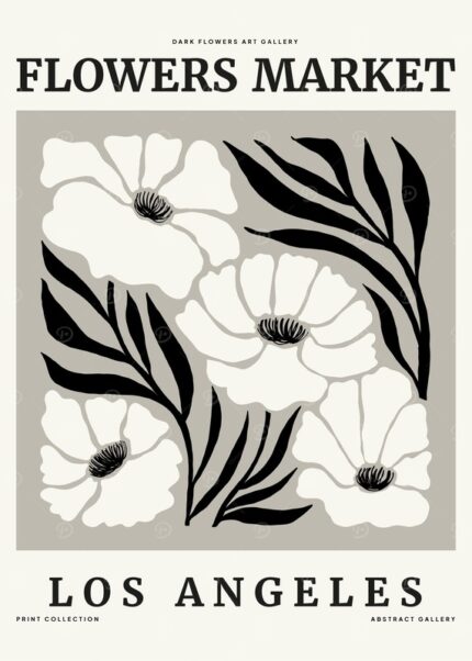 Flowers Market Los Angeles Print Poster