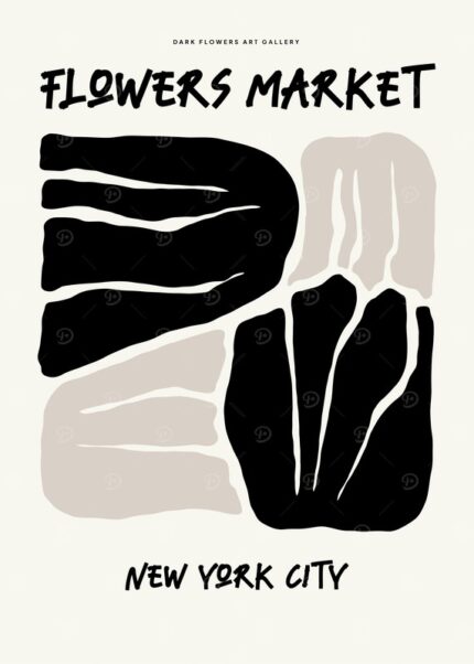 Flowers Market NYC Abstract Art Poster