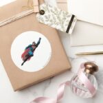 Flying To The Right Comic Classic Round Sticker