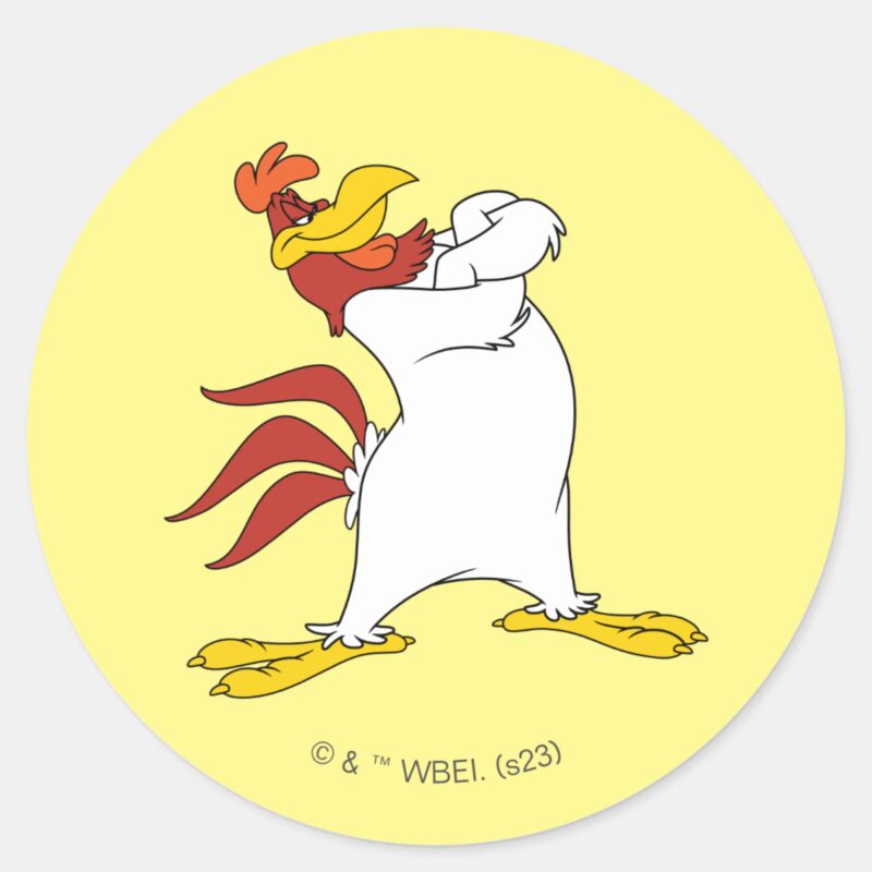 Foghorn Leghorn Arms Crossed Classic Round Sticker Foghorn Leghorn Arms Crossed Classic Round Sticker