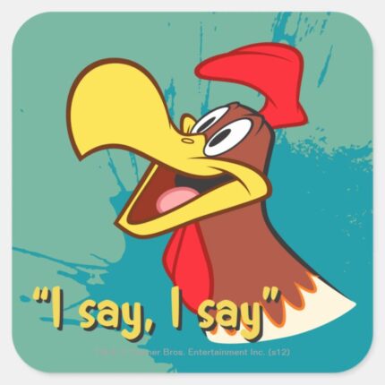 Foghorn Looking Up Square Sticker
