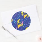 Forever Batman Bat Signal Pattern Classic Round Sticker