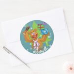 Fozzy The Bear Happy Holidays Classic Round Sticker