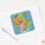 Fozzy The Bear Happy Holidays Square Sticker