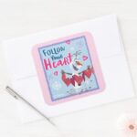 Frozen Olaf Follow Your Heart Valentine Square Sticker