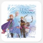 Frozen 2 Anna Elsa Friends Courage Square Sticker