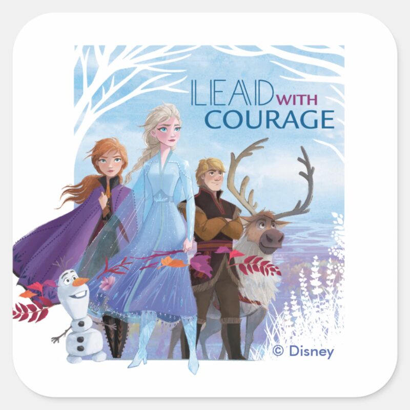 Frozen 2 Anna Elsa Friends Courage Square Sticker