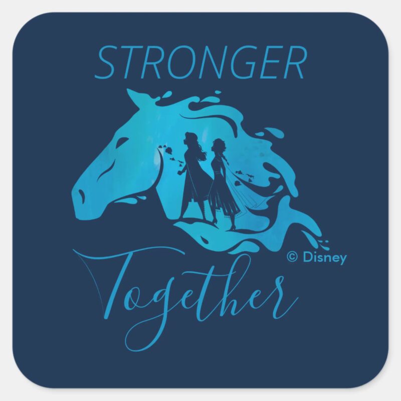 Frozen 2 Anna Elsa Nokk Watercolor Graphic Square Sticker