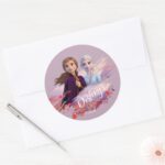 Frozen 2 Anna Elsa My Destinys Calling Classic Round Sticker