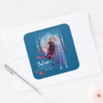 Frozen 2 Elsa Anna Olaf Believe Square Sticker