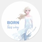 Frozen 2 Elsa Watercolor Illustration Classic Round Sticker