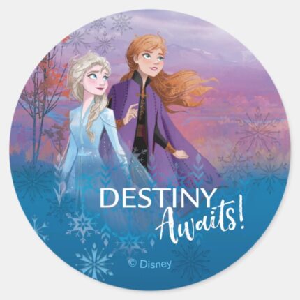 Frozen 2 Elsa Anna Destiny Awaits Classic Round Sticker