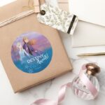Frozen 2 Elsa Anna Destiny Awaits Classic Round Sticker