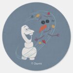 Frozen 2 Olaf And The Wind Classic Round Sticker