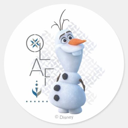 Frozen 2 Olaf With Stylized Name Graphic Classic Round Sticker