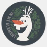 Frozen 2 Olaf In My Element Classic Round Sticker