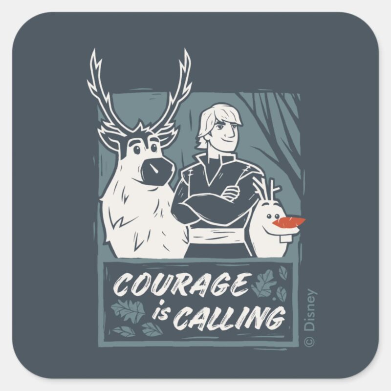 Frozen 2 Sven Kristoff Olaf Courage Square Sticker