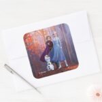 Frozen 2 Anna Elsa Olaf Square Sticker
