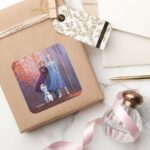 Frozen 2 Anna Elsa Olaf Square Sticker