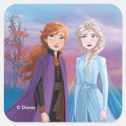 Frozen 2 Anna Elsa A Journey Together Square Sticker