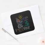 Frozen 2 Olaf Genius By Nature Square Sticker