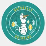 Frozen 2 Olaf Naturally Outgoing Classic Round Sticker