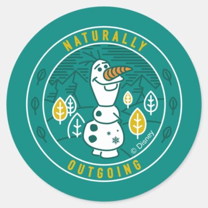 Frozen 2 Olaf Naturally Outgoing Classic Round Sticker