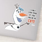 Frozen 2 Olaf Bruni I Cant Stay Mad At You Sticker