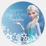 Frozen Elsa Birthday Classic Round Sticker