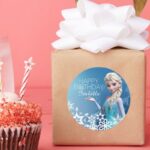 Frozen Elsa Birthday Classic Round Sticker