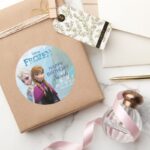 Frozen Elsa And Anna Birthday Classic Round Sticker