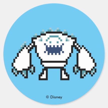 Frozen 8 Bit Marshmallow Classic Round Sticker