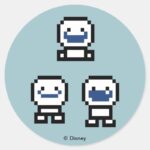 Frozen 8 Bit Snowgies Classic Round Sticker