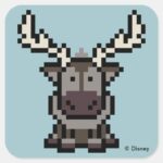Frozen 8 Bit Sven Square Sticker