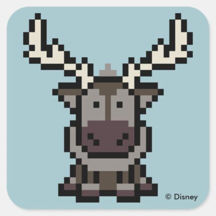 Frozen 8 Bit Sven Square Sticker