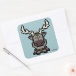 Frozen 8 Bit Sven Square Sticker