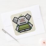 Frozen 8 Bit Troll Square Sticker