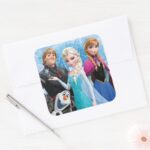 Frozen Anna Elsa Kristoff And Olaf Square Sticker