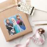 Frozen Anna Elsa Kristoff And Olaf Square Sticker