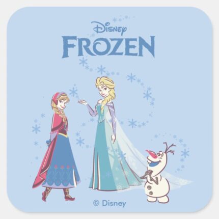Frozen Elsa Anna Olaf Square Sticker