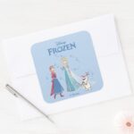 Frozen Elsa Anna Olaf Square Sticker