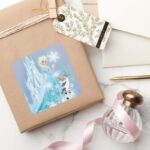 Frozen Elsa And Olaf Icy Glow Square Sticker