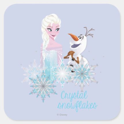 Frozen Elsa And Olaf Square Sticker