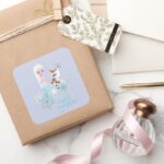 Frozen Elsa And Olaf Square Sticker