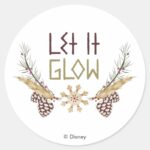 Frozen Let It Glow Classic Round Sticker