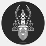 Frozen Olaf And Sven Classic Round Sticker