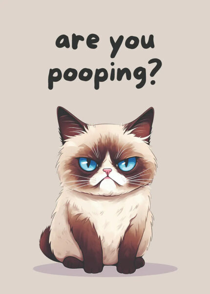 Funny Cat Bathroom Humor Poster